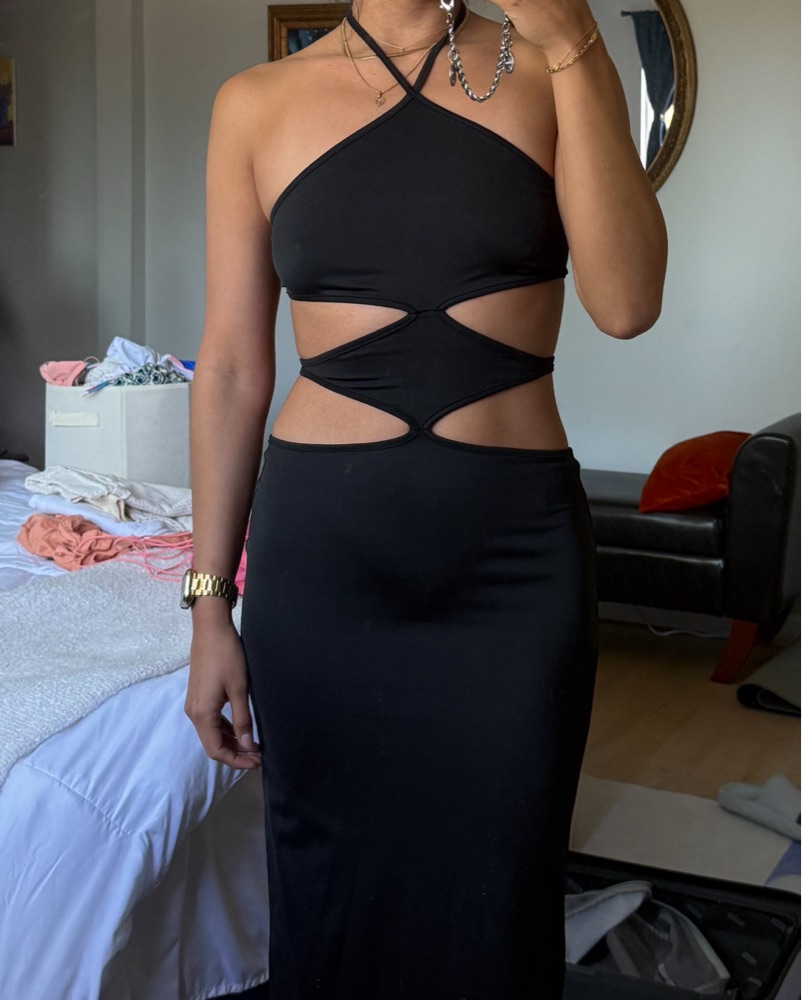 ikea dresser Sand Guanacaste Cut-Out Waist Sleeveless Midi Dress main image 0