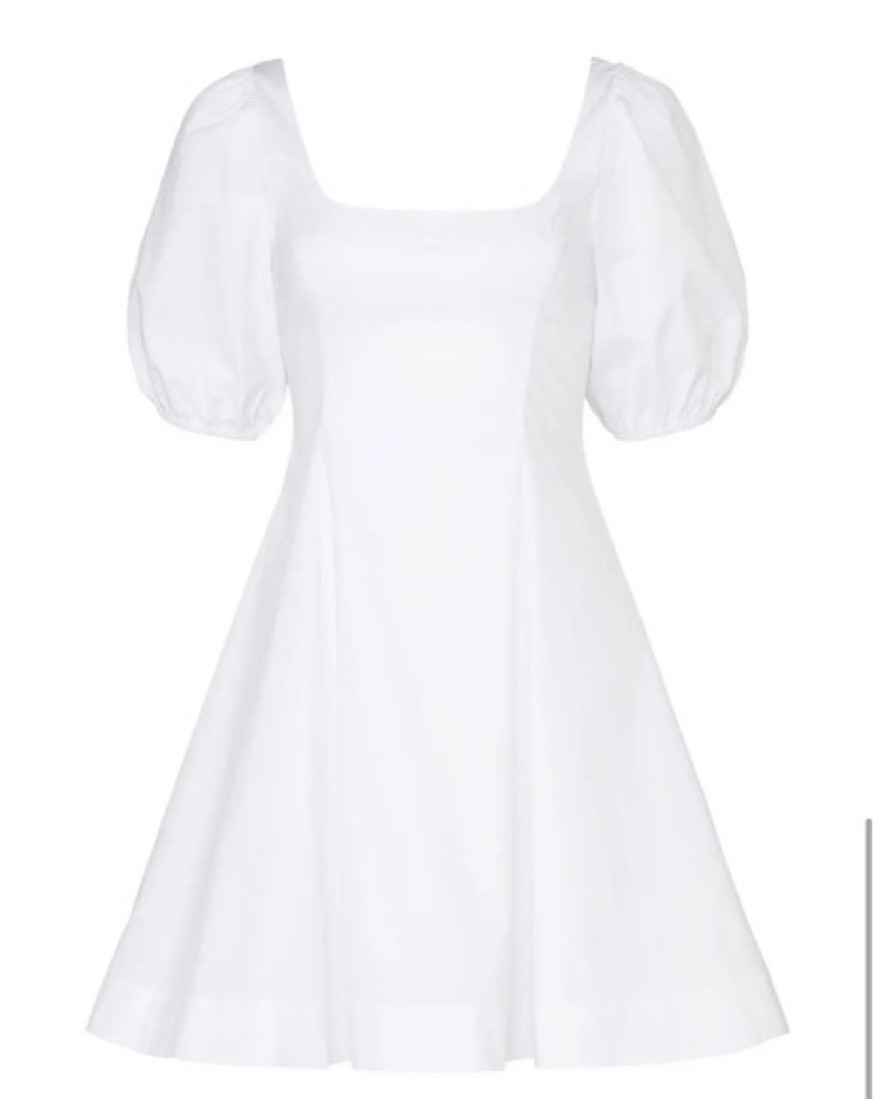 staud short white dress STAUD, Amalina Linen Mini Dress in White, Size 0