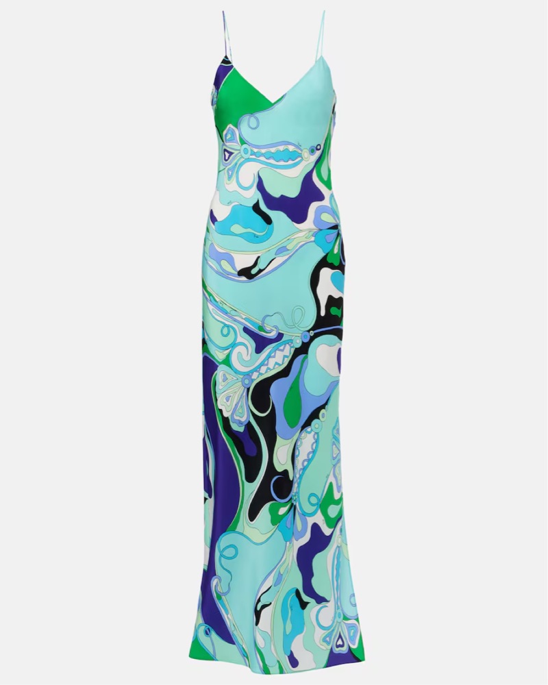 Emilio Pucci Silk Pattern Maxi Dress | Miami Swim Week, Studio 54