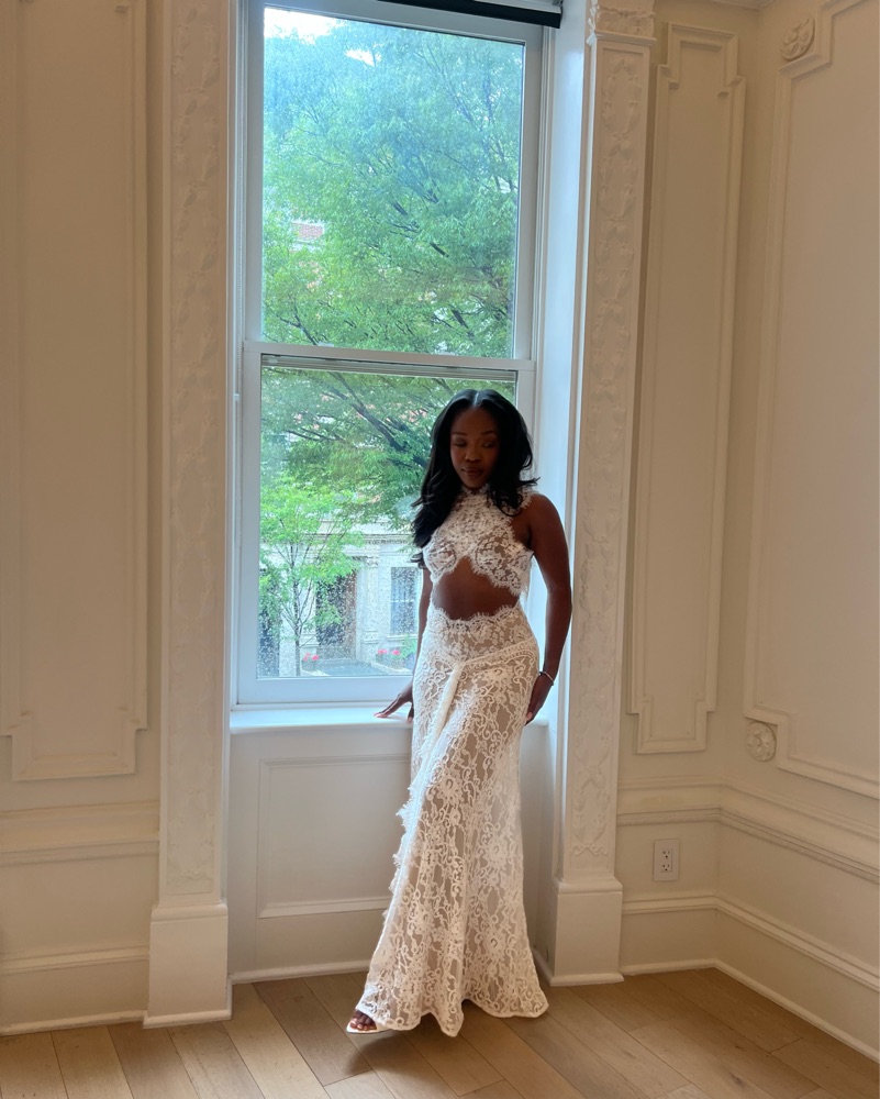 Bronx And Banco Naia Lace Gown by Bronx And Banco - Pickle