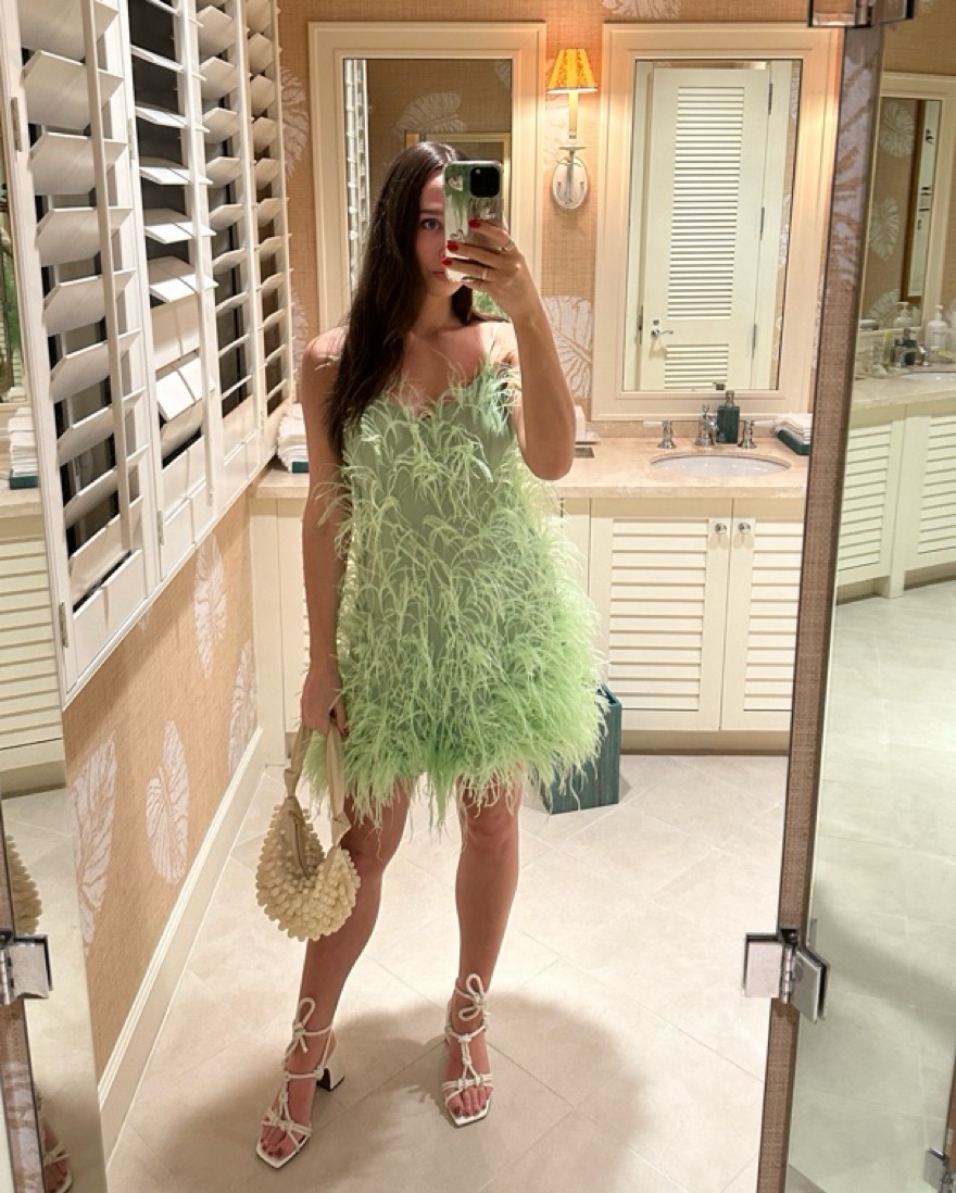 Cult Gaia Feather Mini Dress by Cult Gaia - Pickle