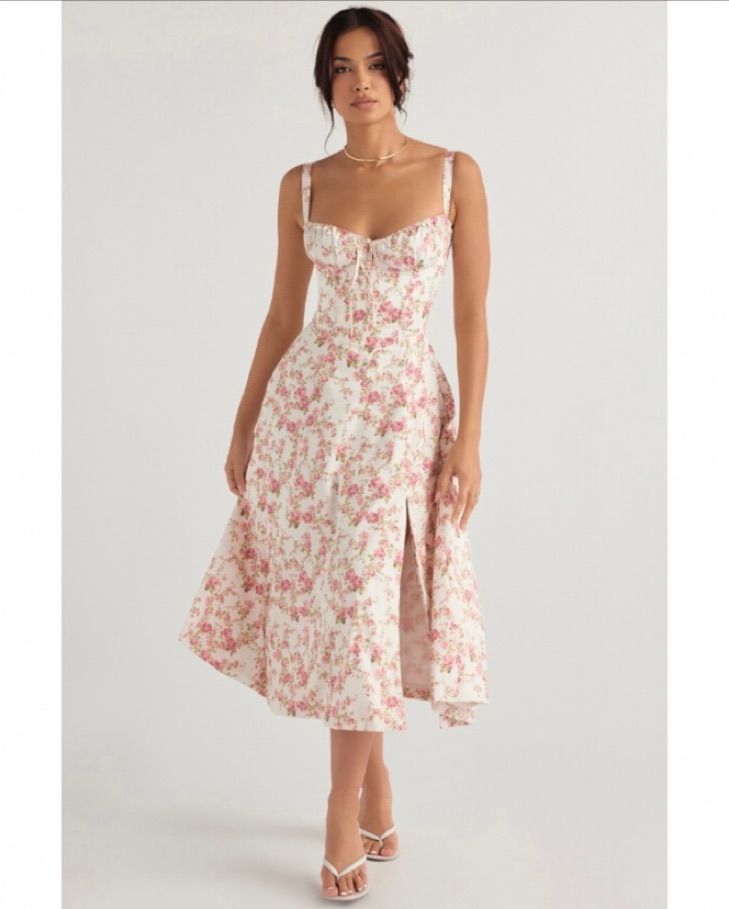 house of cb pink floral corset dress HOUSE OF CB Floral Dresses for Women