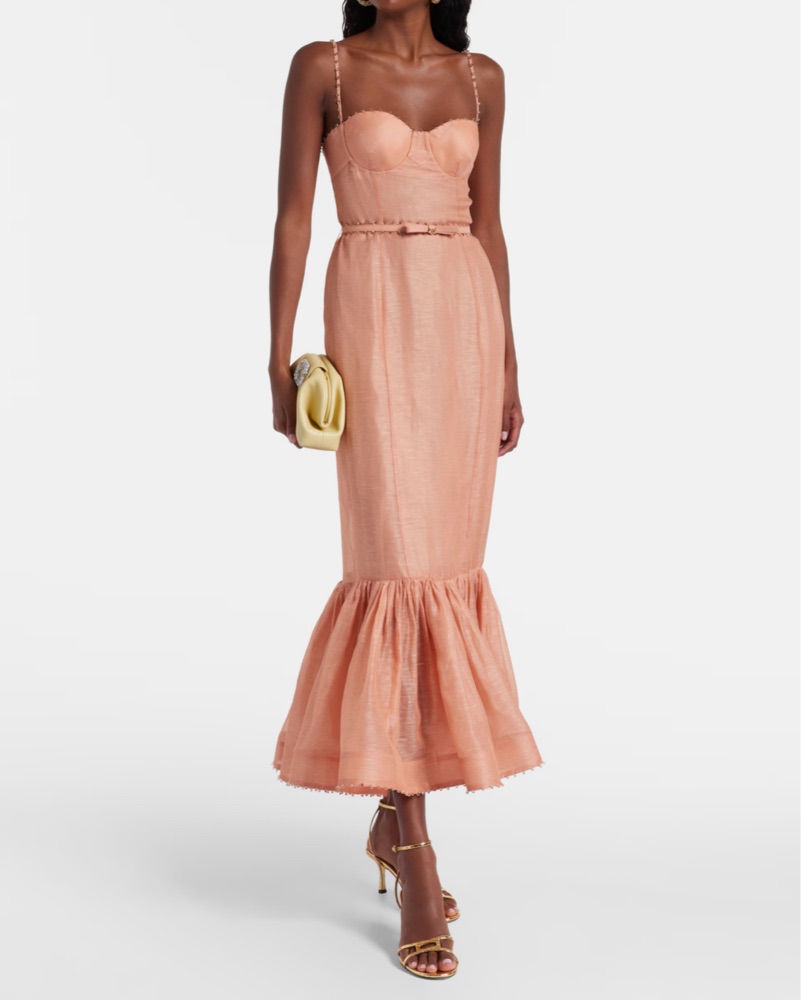 Zimmerman Peach Hypnotic Lace Trim Dress by Zimmermann - Pickle