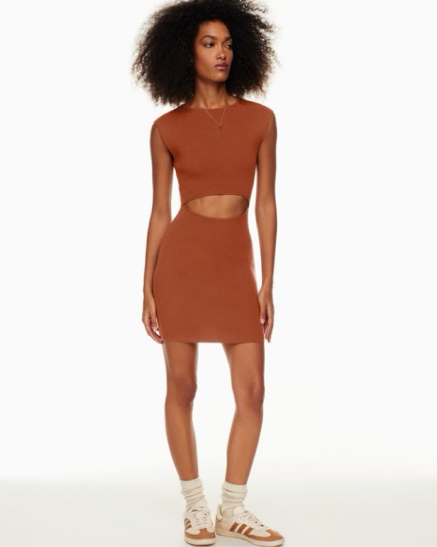 Aritzia Cut-Out Knit Mini Dress | Pickle
