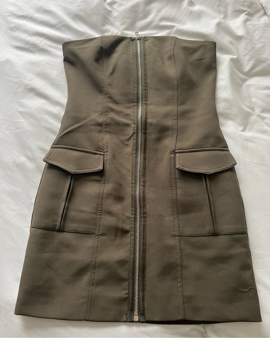 tuckernuck green plaid dress ZARA. Green buttoned dress T.xs – Hibuy market
