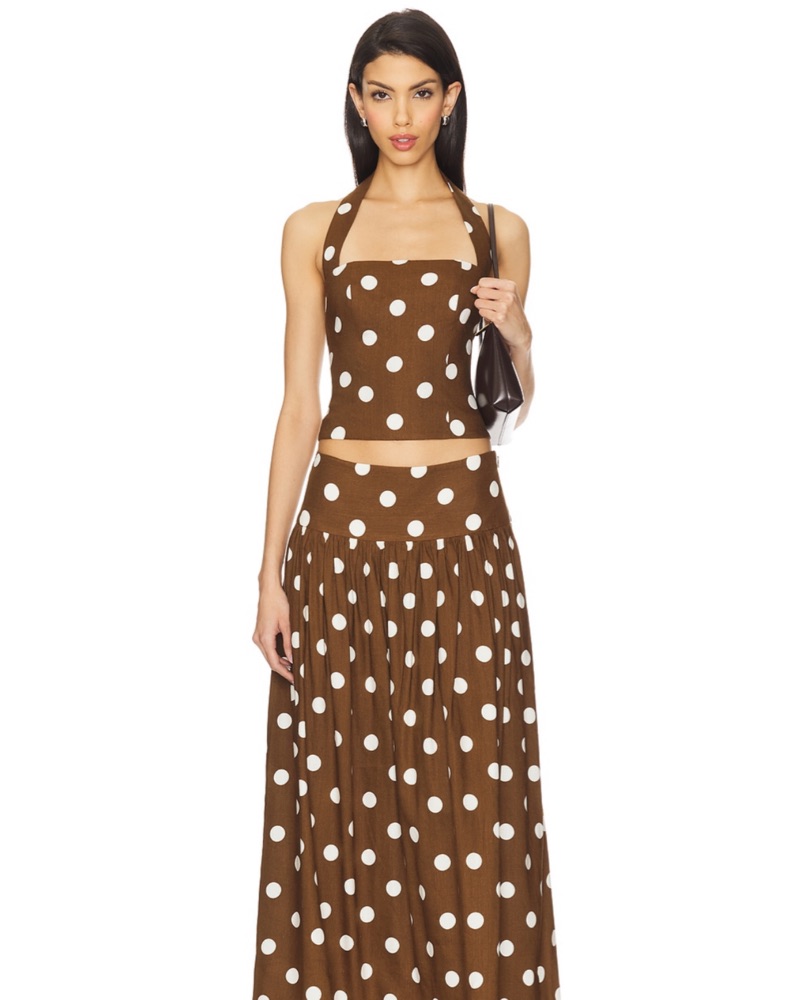 majorelle brown polka dot dress majorelle polka dot dress