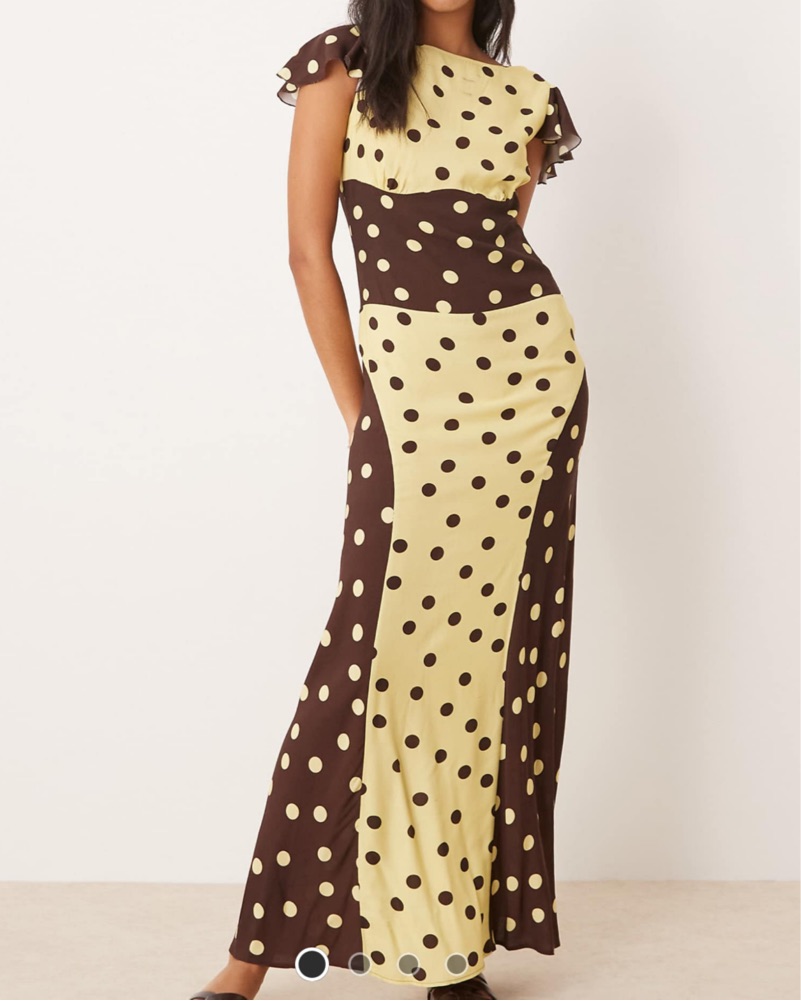 ASOS Yellow And Brown Polka Dot Dress by ASOS - Pickle