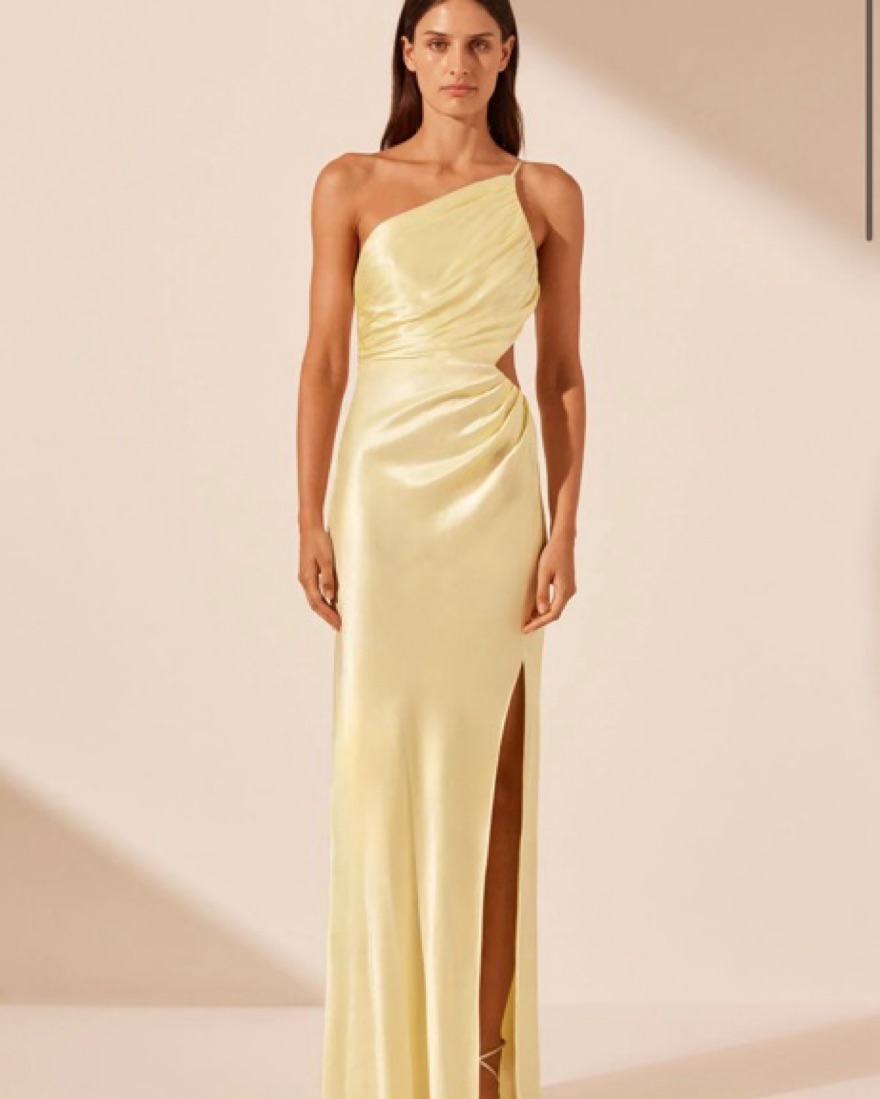 pale yellow wedding guest dress Zapaka Women Simple Lemon Party with Ruffles A Line Pleated Maxi Bridesmaid Dress, Lemon Yellow / US22W * Bridal Events Strapless Maxi Wedding Guest Dress