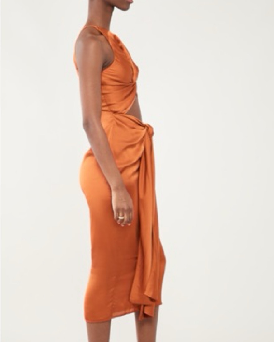 reni knotted dress in orange andrea iyamah Andrea Iyamah | Dresses | Andrea Iyamah Orange Reni Knotted Dress Size S