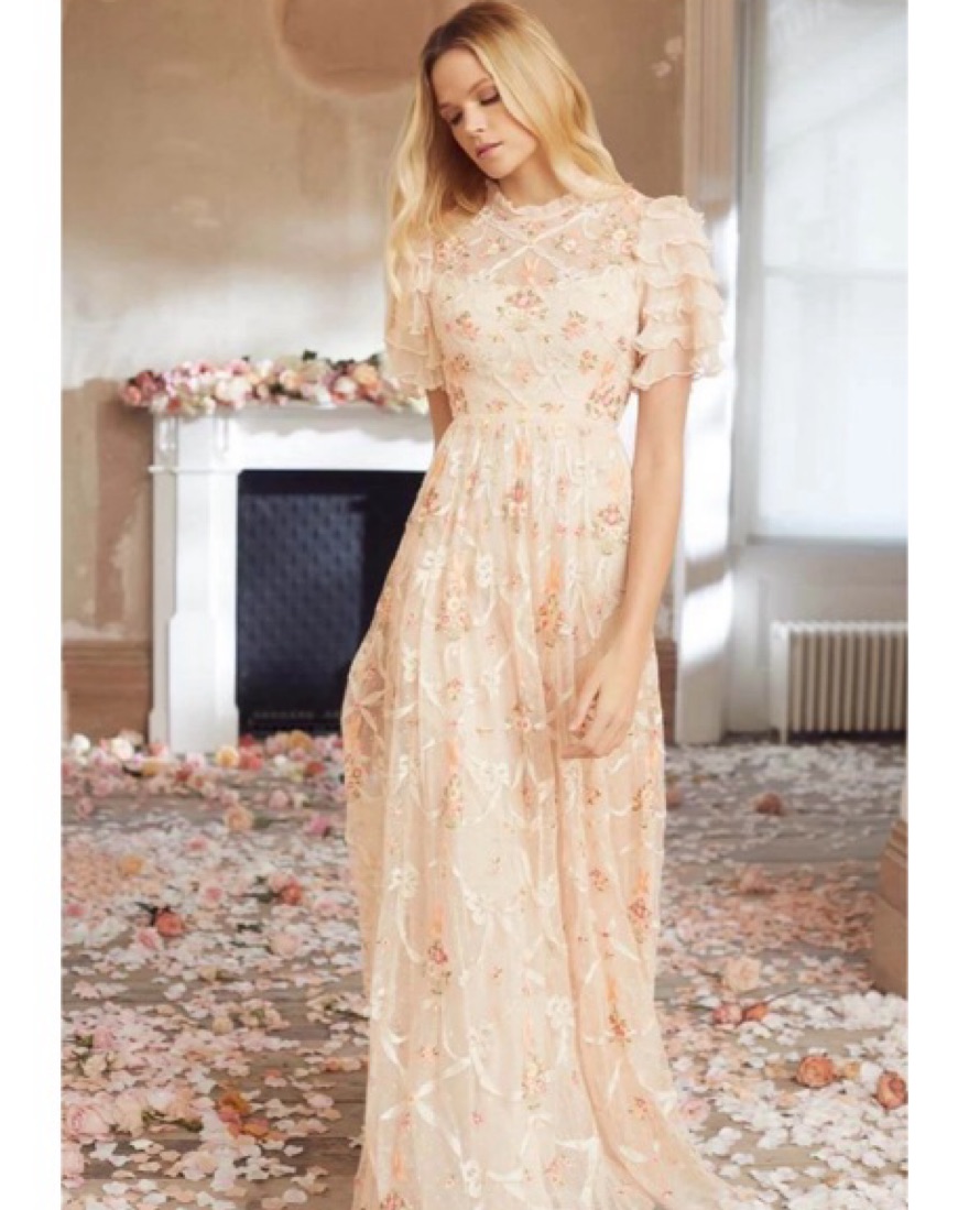 needle and thread embroidered dress Blushing Floral Gown | Liylah main image 0