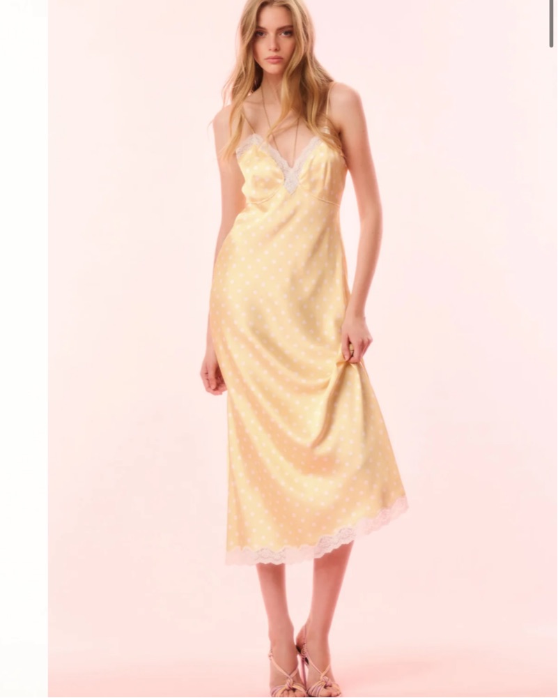 yellow polka dot bridesmaid dresses Nellie Mini Dress Yellow Polka Dot main image 0