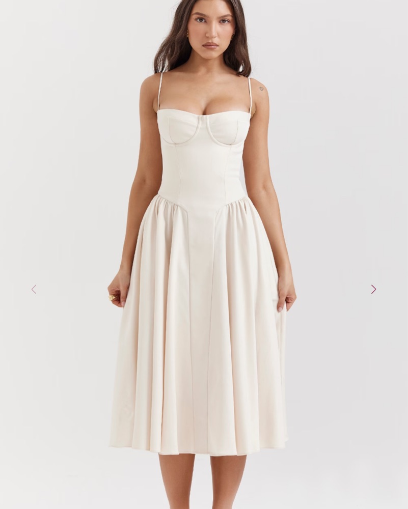 House of CB Samaria dress vintage cream by House of CB - Pickle