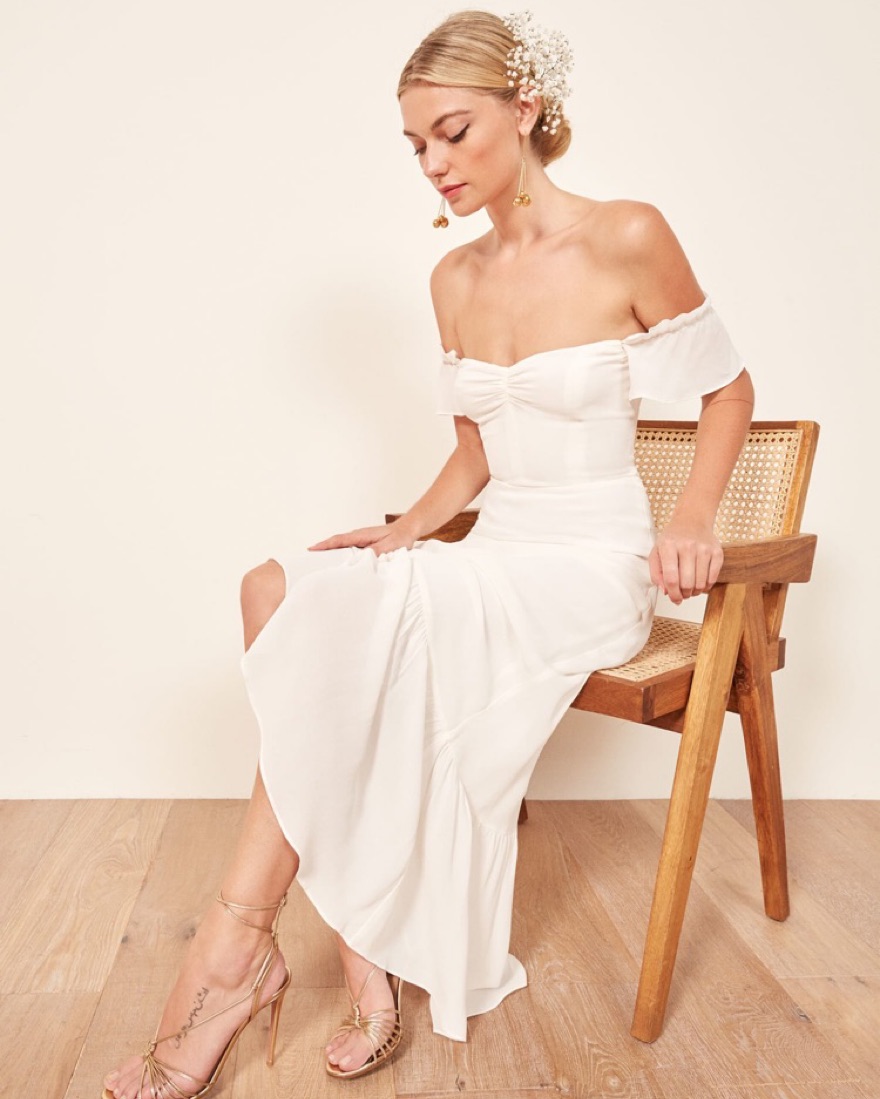 Reformation Butterfly Dress Ivory by Reformation - Pickle