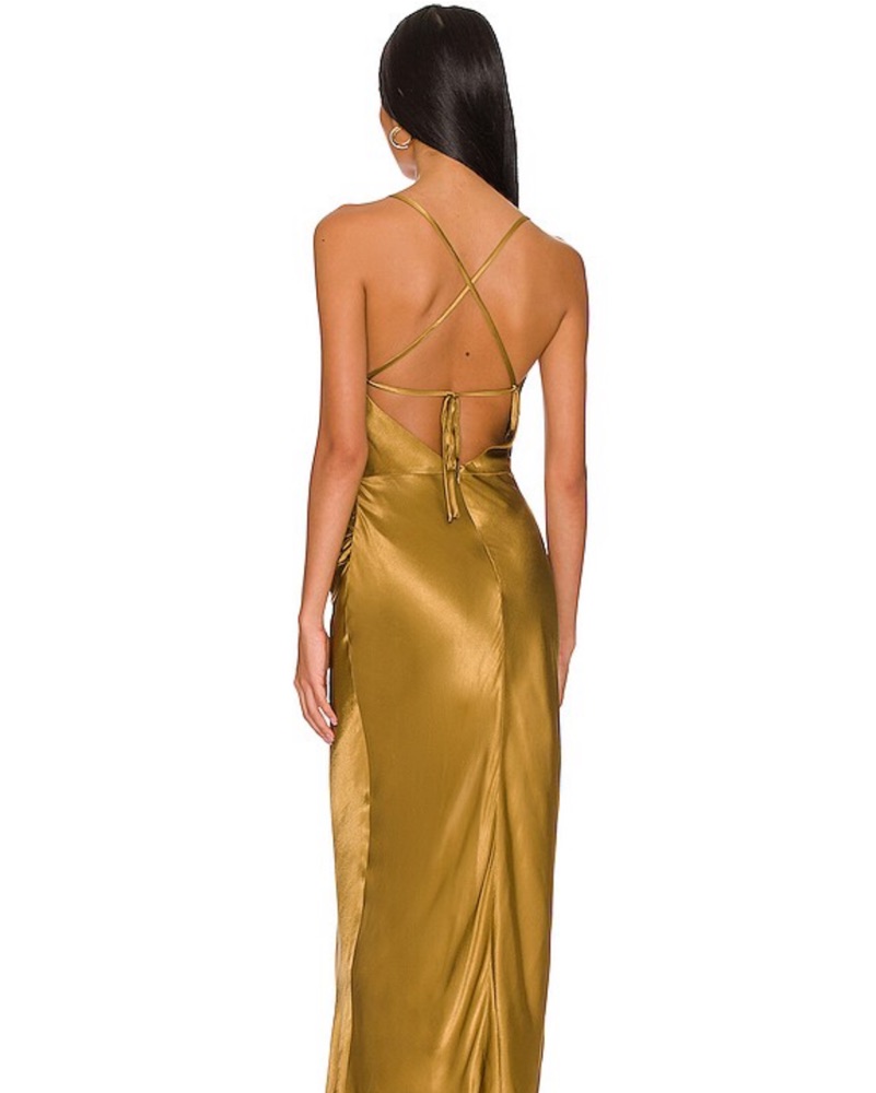 black dress with gold hardware Taormina Dress main image 1