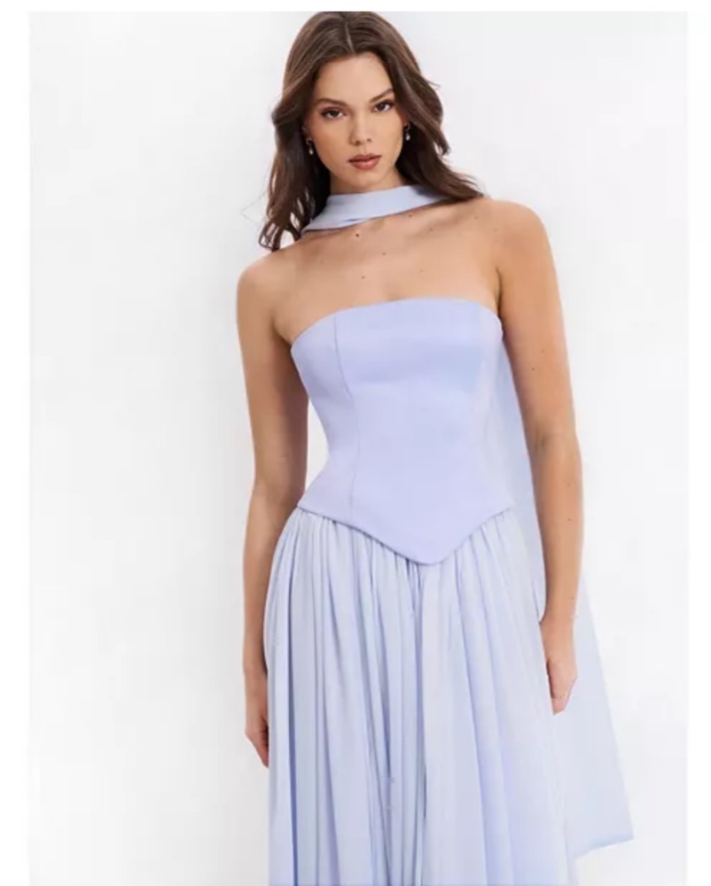 baby blue drop waist dress Hours In Silence Drop Waist Maxi Dress Blue main image 0