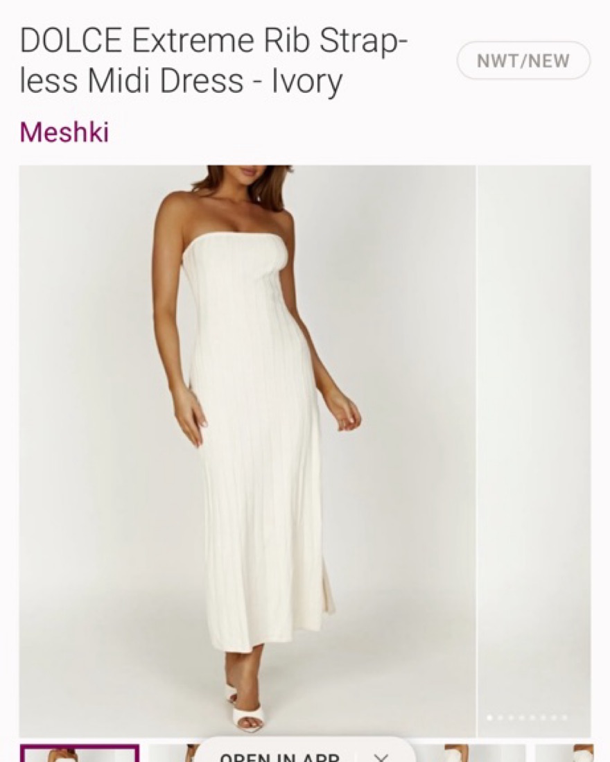 meshki ribbed midi dress Pearson Short Sleeve Knit Midi Dress - Ivory