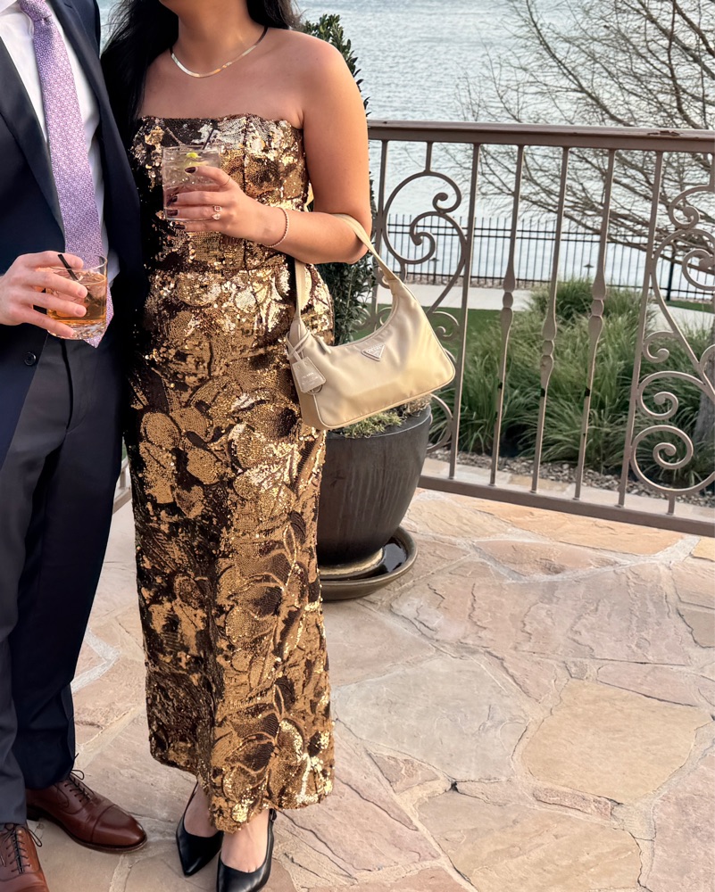 american express gold card dress Nude Formal Dress Sparkly Long Sophisticated With Train