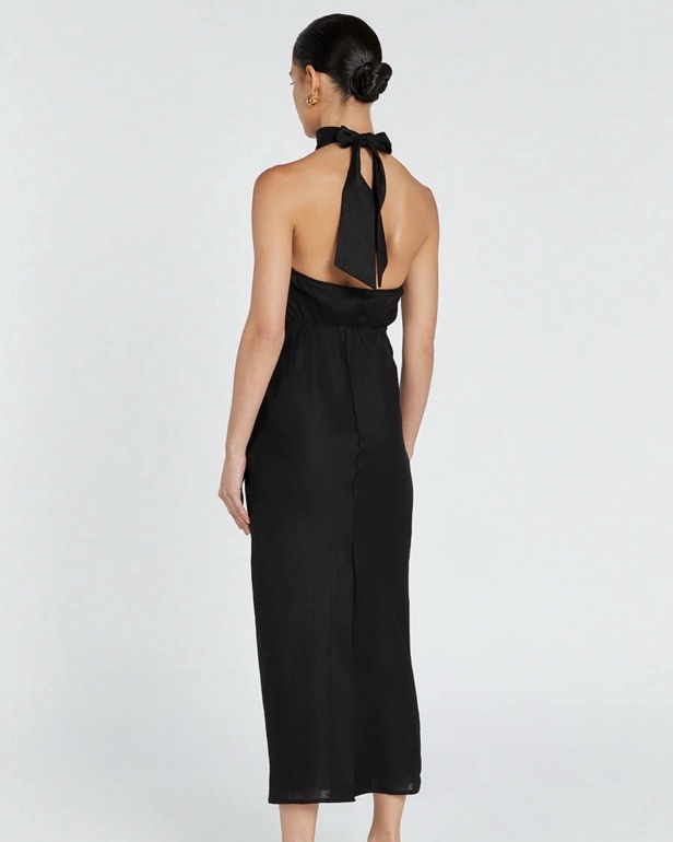 DISSH Black Linen Halter Dress by Dissh - Pickle