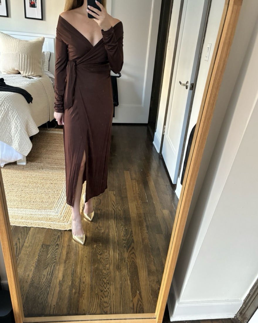 Reformation Long Sleeve Wrap Dress by Reformation - Pickle