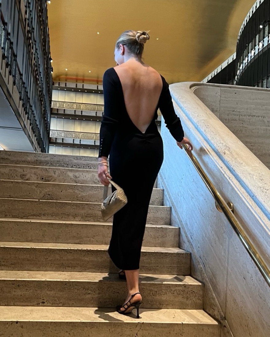 slip dress backless Cassiopeia Open Back Maxi Dress Navy