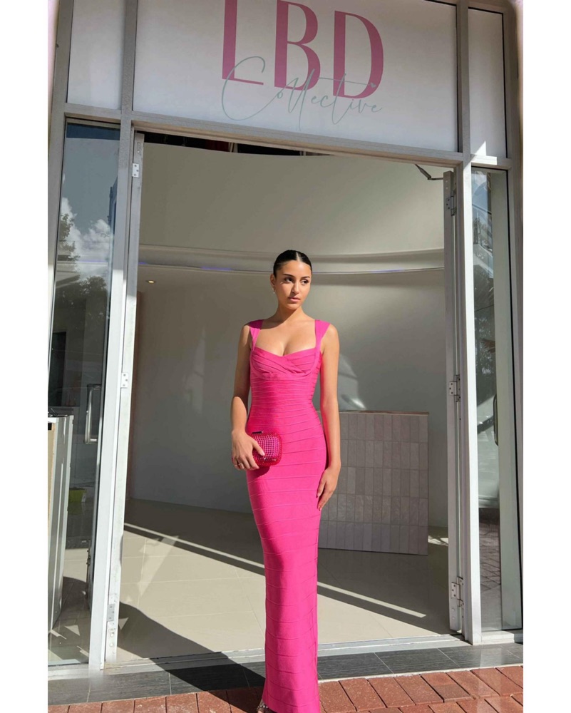 Herve Leger Hot Pink Bandage Gown by Herve Leger - Pickle