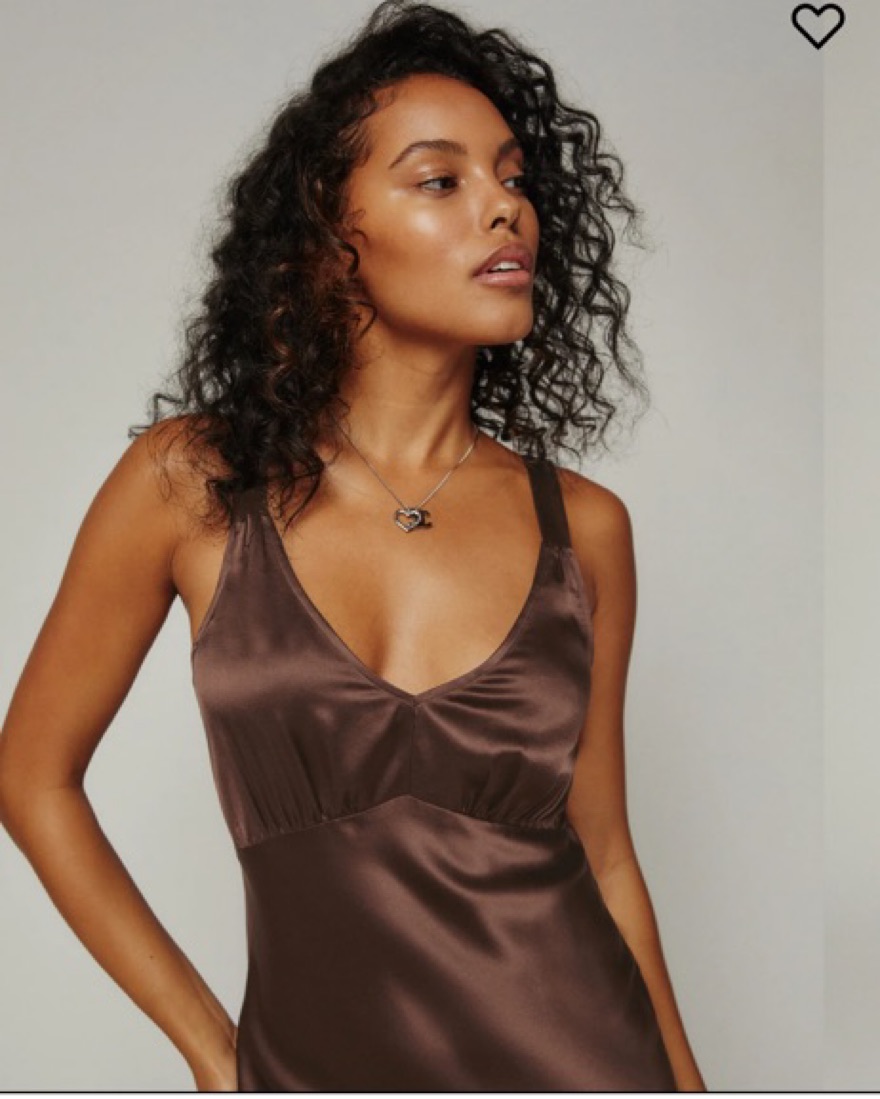 Reformation Brown Silk Dress by Reformation - Pickle