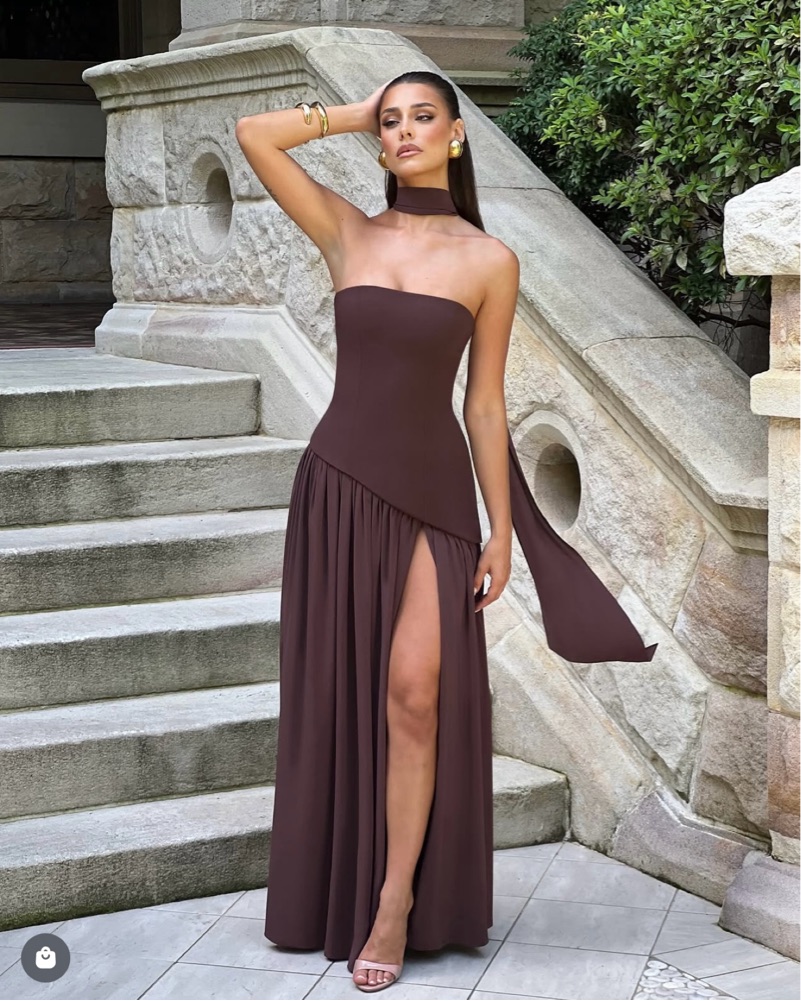 Baby Boo Maliyah Maxi Dress Brown by Babyboo Fashion - Pickle