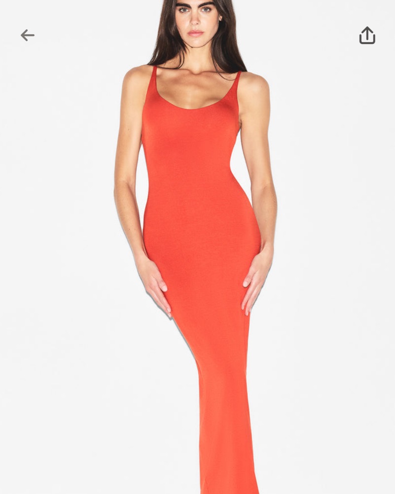 orange scoop neck dress Scoop-Neck Midi Sweater Dress