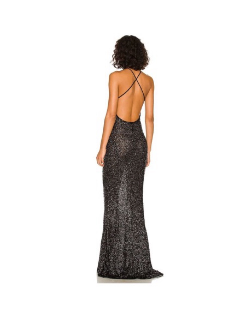norma kamali backless dress Norma Kamali Low Back Drape Gown