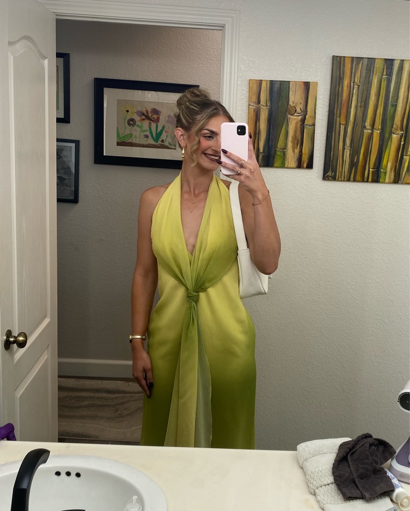 Zara Printed Knot Long Dress by Zara - Pickle