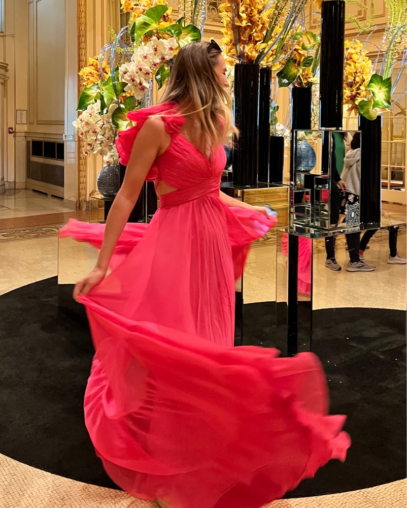 Pink Mac duggal Long Dress Ruffles | Pickle