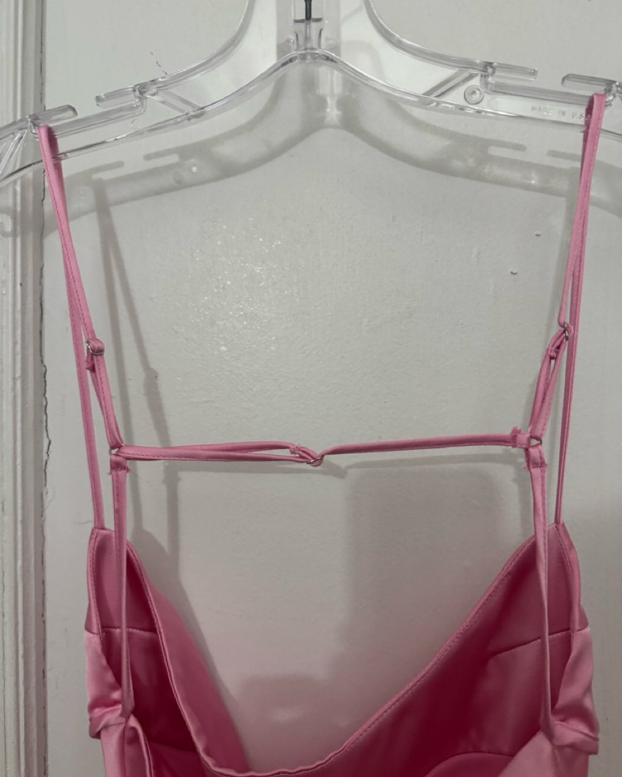 zara pink satin mini dress ZARA Pink Satin Cami Floral Mini Dress Size S Bloggers Fave