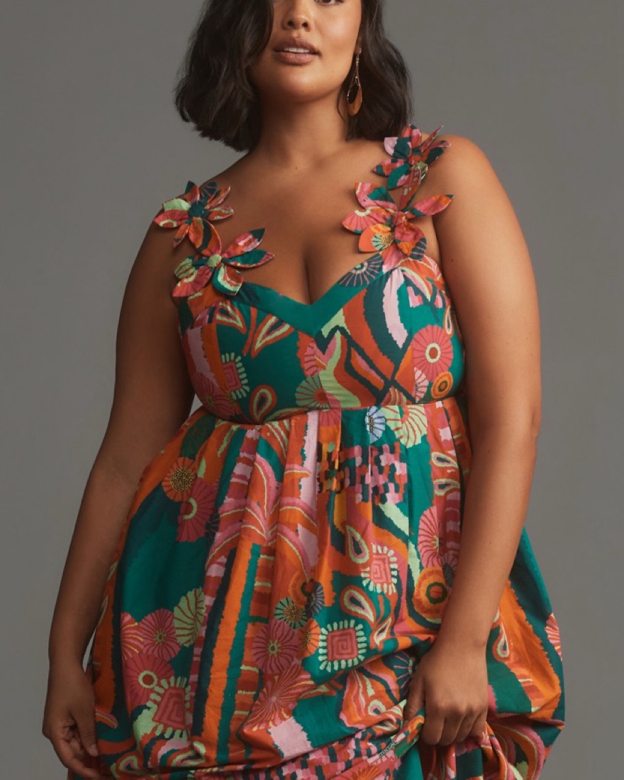 anthro pleated dress Farm Rio x Anthro Pleated Palm Dress by FARM RIO