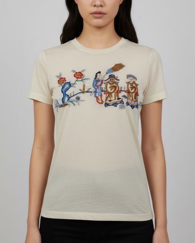 Vivienne Tam Dragon Graphic Mesh Top by Vivienne Tam | Pickle