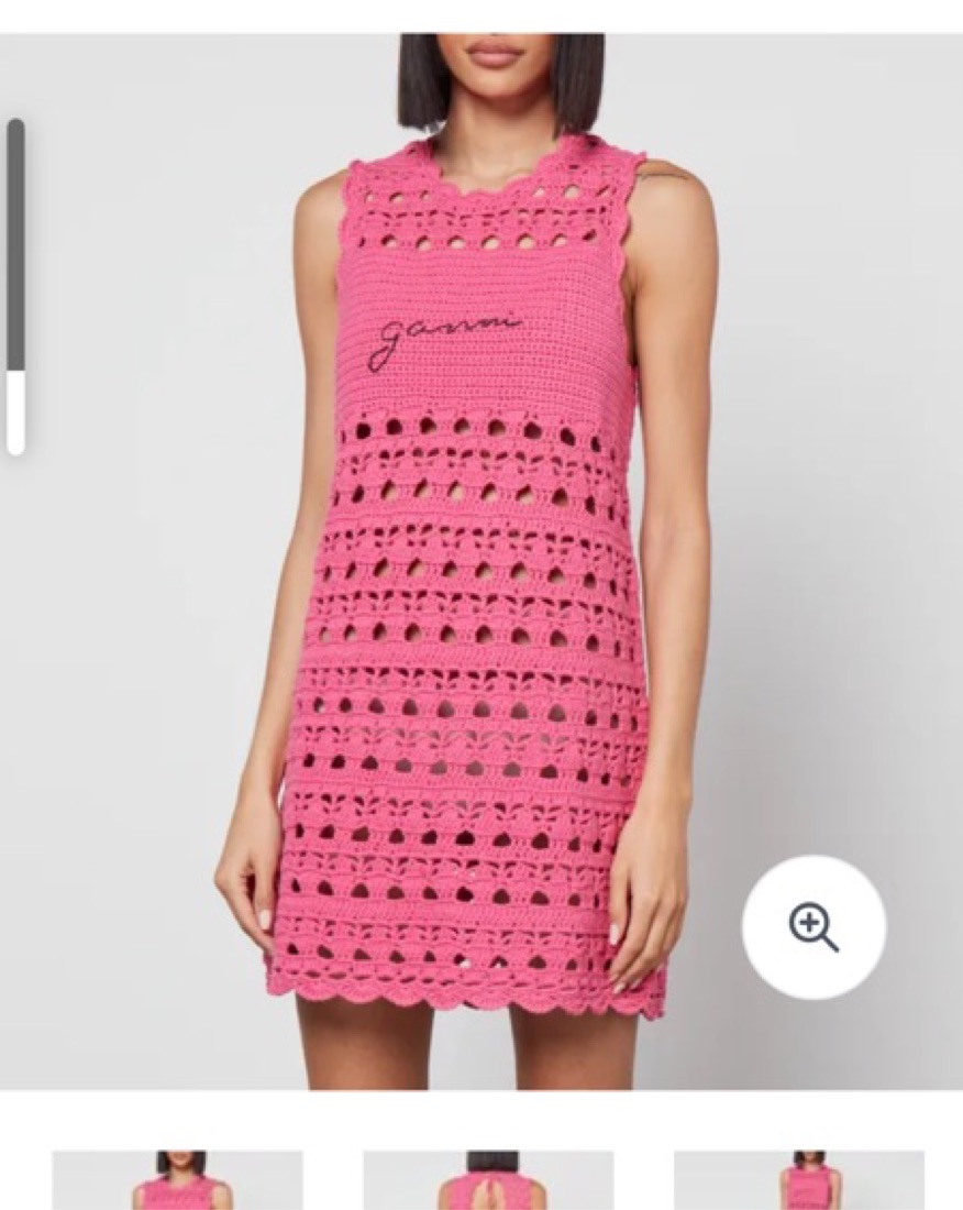 ganni pink crochet dress Ganni Pink Crochet Dress by Ganni
