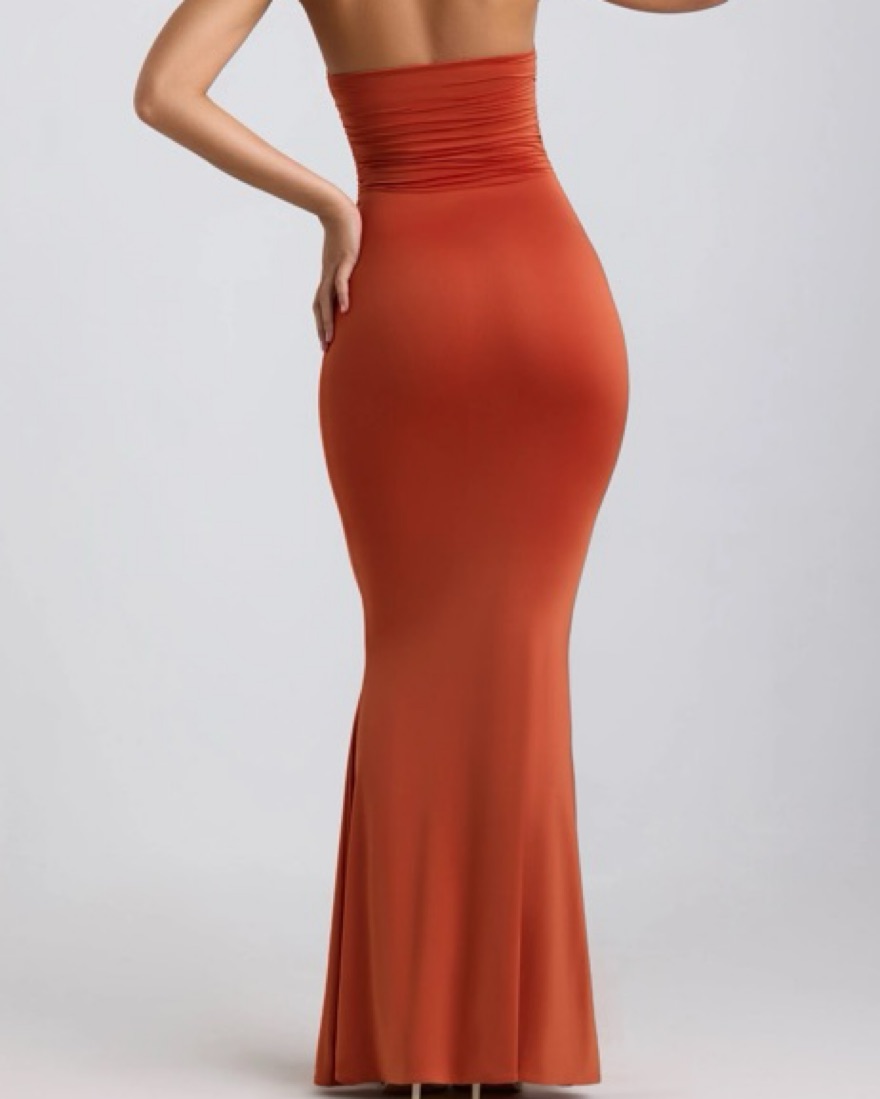 Oh Polly Kehlani Orange Strapless Dress by Oh Polly - Pickle