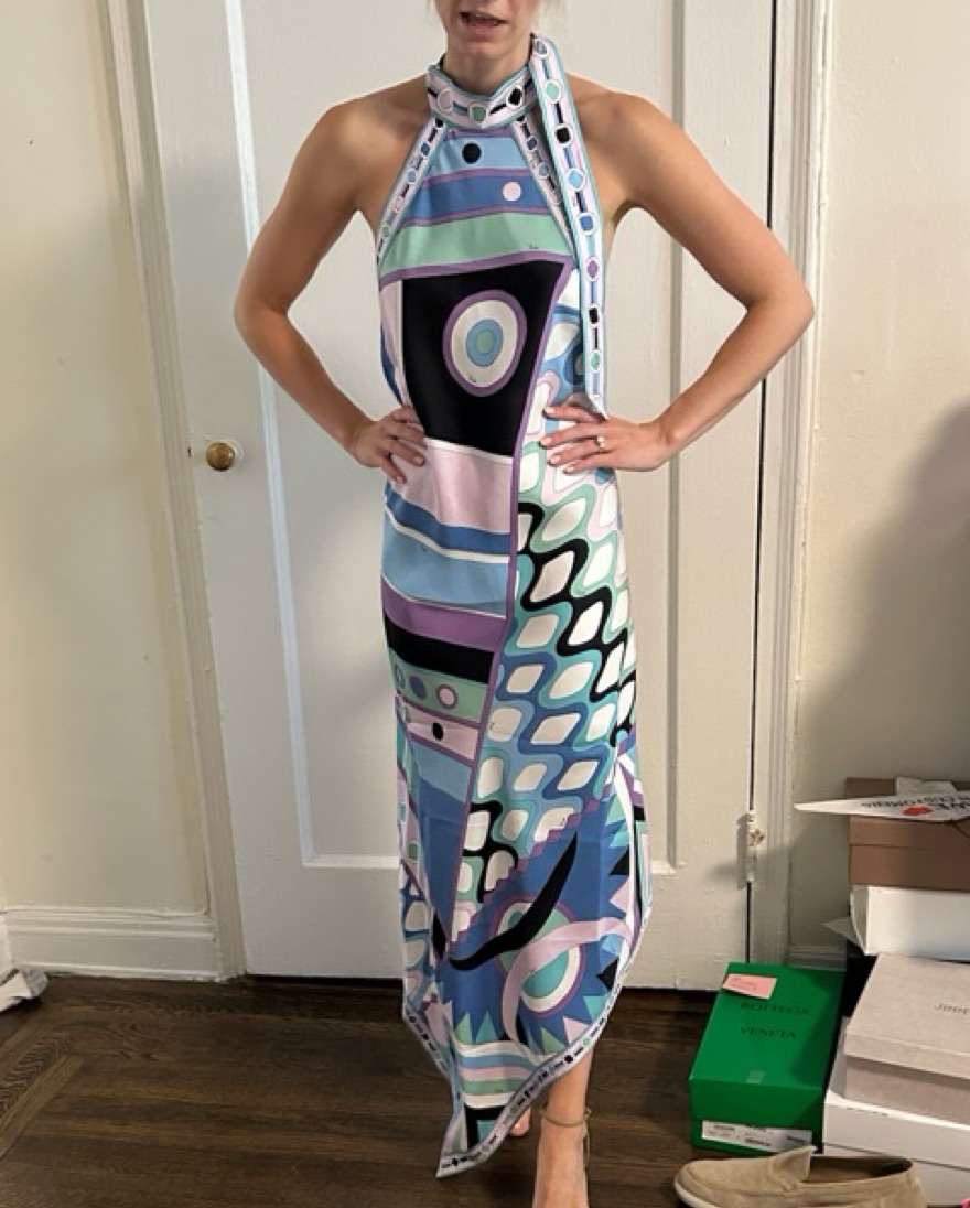 Pucci Vivara halterneck silk midi dress | Pickle