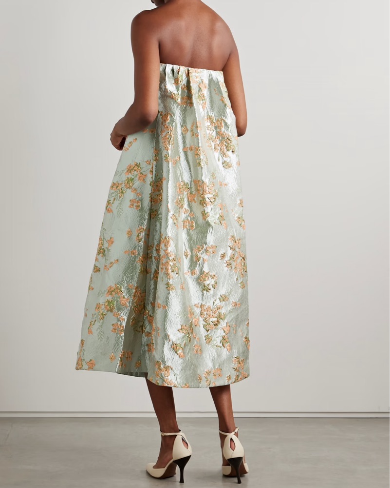 staud metallic dress STAUD Garden Dress Metallic Bloom - RENT DESIGNER FASHION