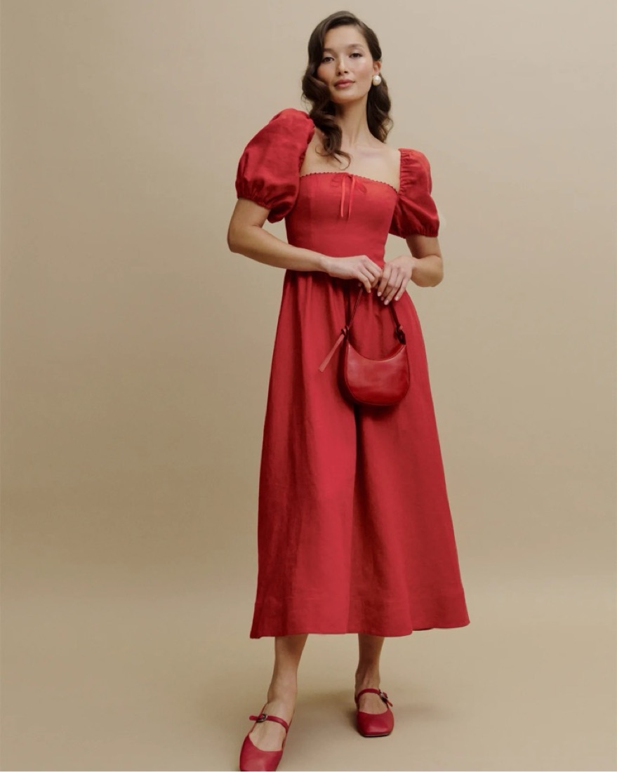 Reformation, Marella linen dress by Reformation - Pickle