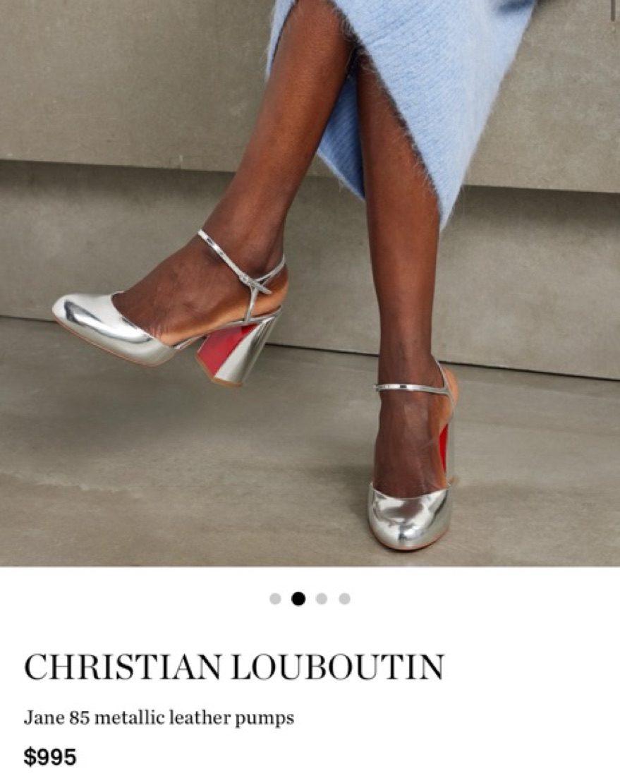 Louboutin Silver Jane 85 Metallic Pumps by Christian Louboutin