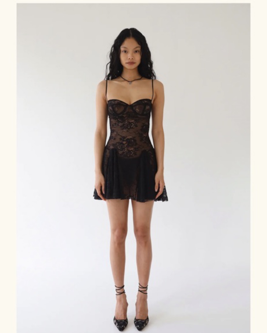 Mirror Palais Black Rose Mini Dress by Mirror Palais - Pickle