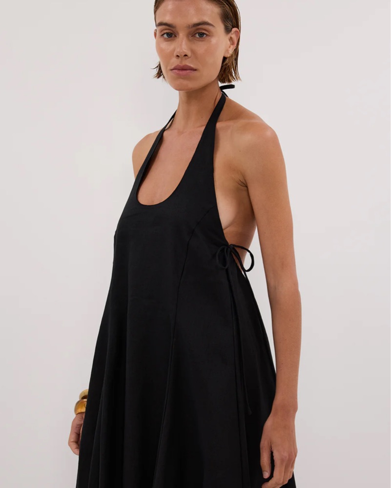 DISSH Abby Halter Linen Black Maxi Dress by Dissh - Pickle