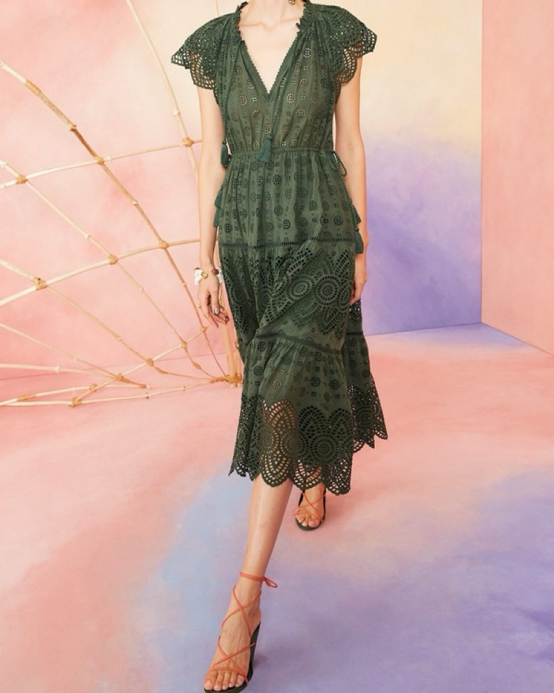Ulla Johnson Olive Green Gianna Dress by Ulla Johnson - Pickle