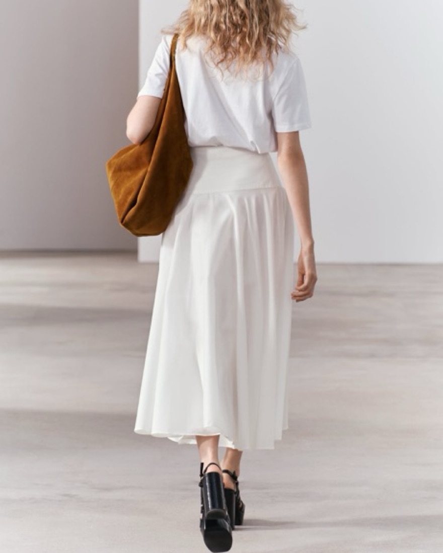 ★ ★ Poplin midi skirt T22F1WSC080WT2C1G ZW COLLECTION POPLIN MIDI SKIRT - Mid-blue | ZARA United States