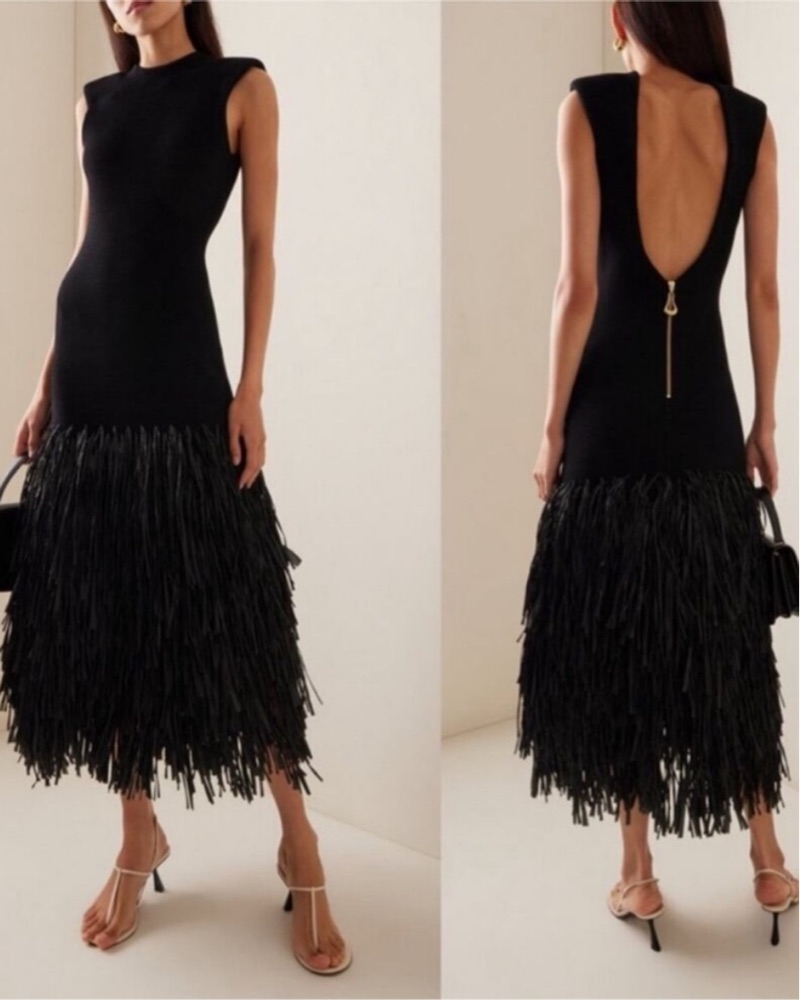 Rushes Knit Midi Dress by Aje - Pickle