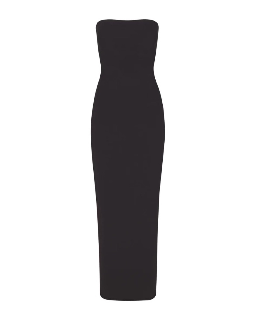 fits everybody long slip dress onyx The “Everything” Slip Black Dress onyx / S