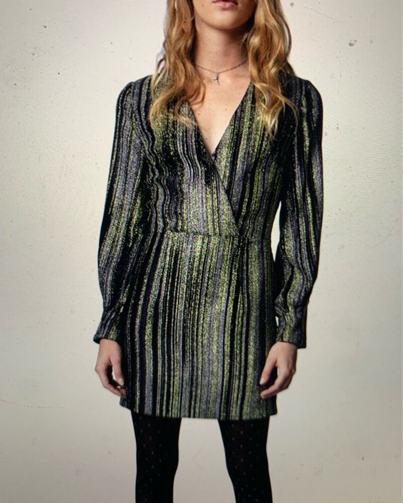 Velvet Silk Black, Silver, Green. Dress by Zadig & Voltaire - Pickle