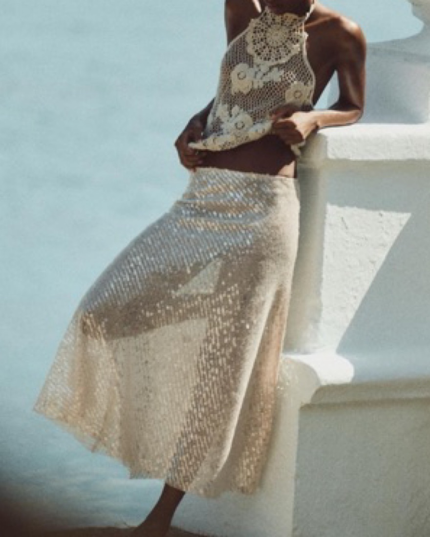 Sequin Midi Skirt Snakeskin Sequin Skirt Zara Zara Sheer Crochet Sequin  Skirt By Zara Pickle