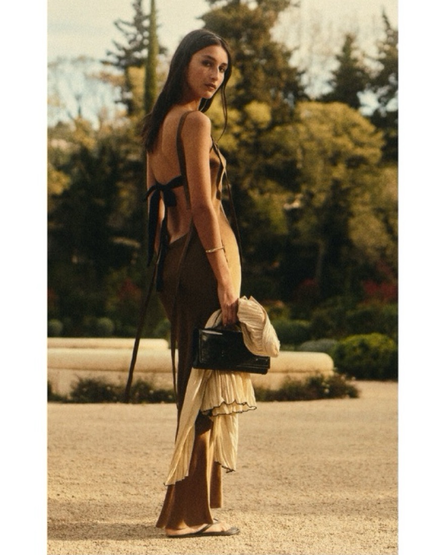 Catania Tie-Back Silk Maxi Dress by The Garment - Pickle