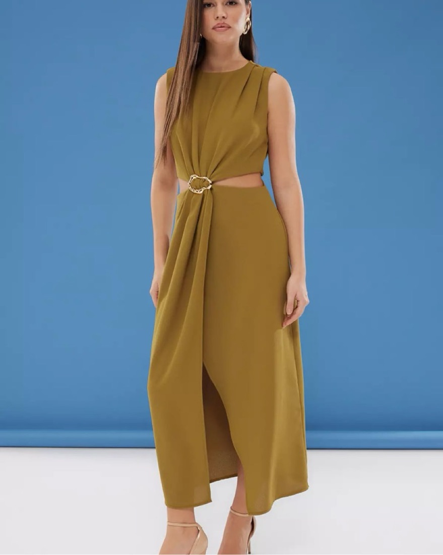 olive green cut out dress CAILEY CUT OUT DRESS